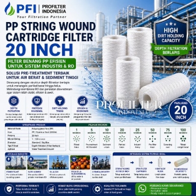PP String Wound Cartridge Filter 20 inch untuk filtrasi industri  large2