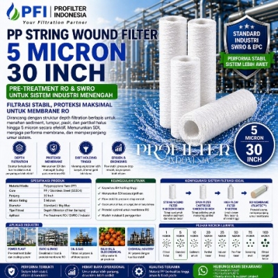 PP String Wound Filter 5 micron 30 inch untuk pre treatment RO  SWRO  large2