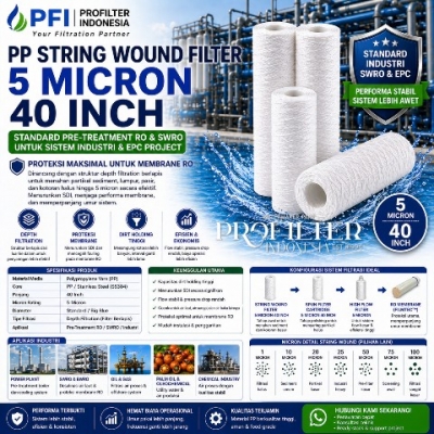 PP String Wound Filter 5 micron 40 inch untuk pre treatment SWRO  industri  large2